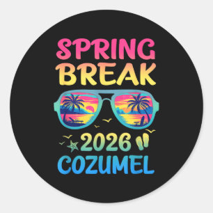 Spring Break Cozumel 2026 Vacation Trip Sungles Classic Round Sticker