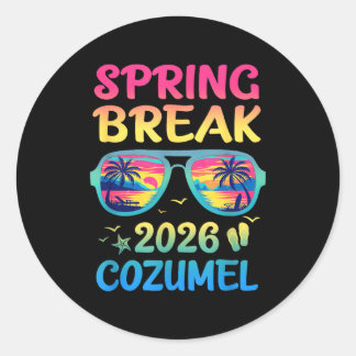 Spring Break Cozumel 2026 Vacation Trip Sungles  Classic Round Sticker