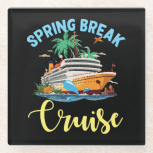 Spring Break Cruise Glass Coaster