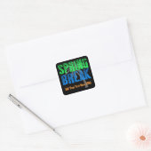 Spring Break Custom Neon Souvenir Square Sticker (Envelope)
