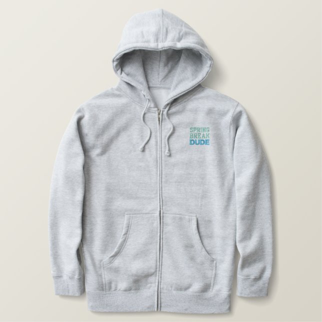 SPRING BREAK DUDE zip hoodie (men's) (Design Front)