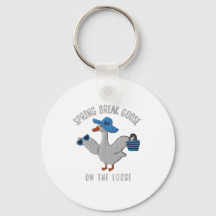 Spring Break Goose On The Loose Keychain
