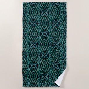 Spring Break Leaves Turquoise Colored Art Design Beach Towel
