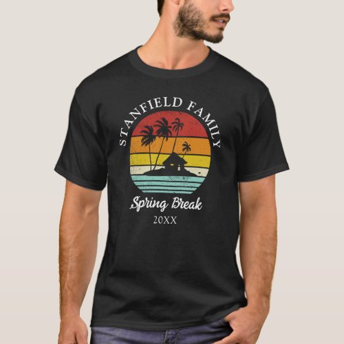 Spring Break Palm Trees Family Reunion Matching T_Shirt