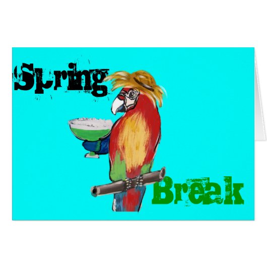 Spring Break Parrots Cards (Front Horizontal)