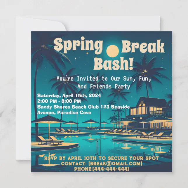 Spring Break Party Invitation | Zazzle