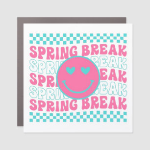 Spring Break Smiley Design Car Magnet