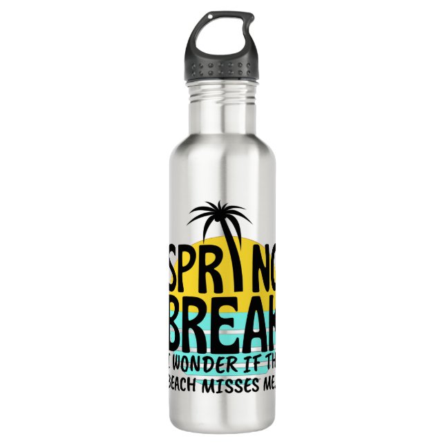 Spring Break Spring Season Stainless Steel Water Bottle (Front)