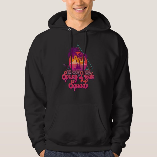 Spring Break Squad 2023 Retro 80s Sunset Matching Hoodie (Front)