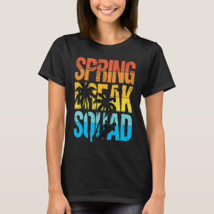 Spring Break Squad Beach Surfer Palm Tree Artwork T-Shirt