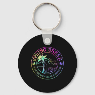 Spring Break Squad Crew Vintage 2025 Beach Palm Fa Keychain
