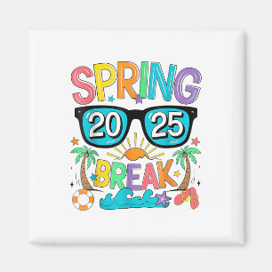 Spring Break Squad Crew Vintage 2025 Beach Palm Fa Magnet
