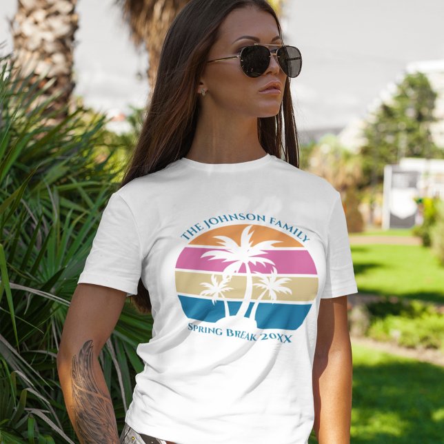 Spring Break Trip Beach Sunset Custom Family T-Shirt (Creator Uploaded)