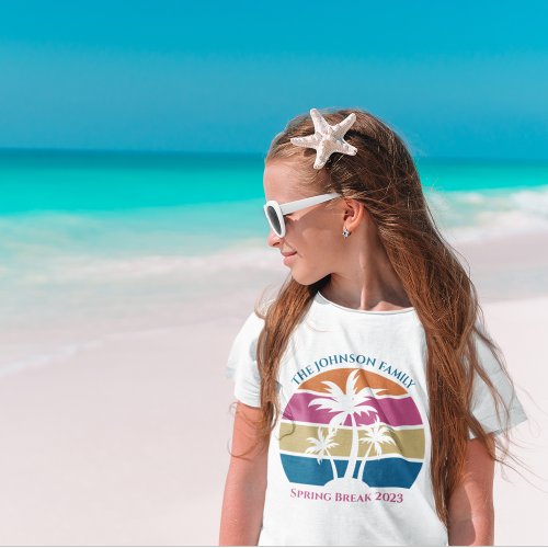 Spring Break Trip Beach Sunset Cute Custom Girls T_Shirt