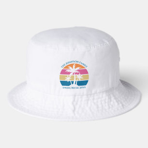 Spring Break Trip Tropical Beach Sunset Custom Bucket Hat