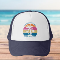 Spring Break Trip Tropical Beach Sunset Custom Trucker Hat