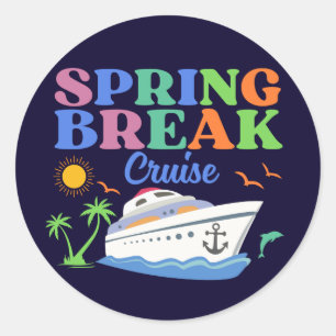 Spring Break Vacation Men's Basic T-Shirt Classic Round Sticker