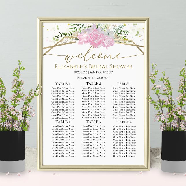 Spring Bridal Shower Seating Charts Wildflower (Creator Uploaded)