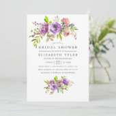 Spring Bridal Shower Watercolor Floral Invitation (Standing Front)