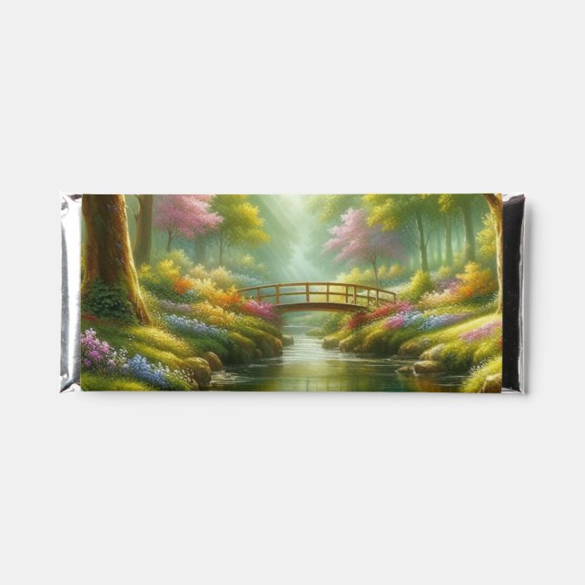 Spring brook with ducks/flowers hershey bar favors (Front)