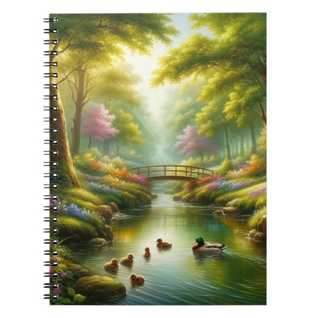 Spring brook with ducks/flowers notebook (Front)