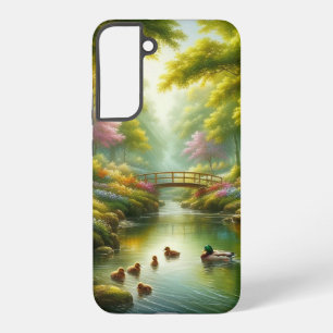 Spring brook with ducks/flowers samsung galaxy s22+ case