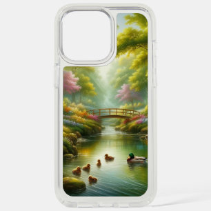 Spring brook with ducks/flowers iPhone 15 pro max case