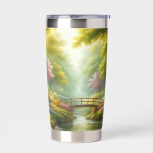 Spring brook with flowers insulated tumbler