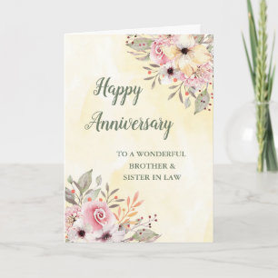 Spring Brother & Sister in Law Wedding Anniversary Card