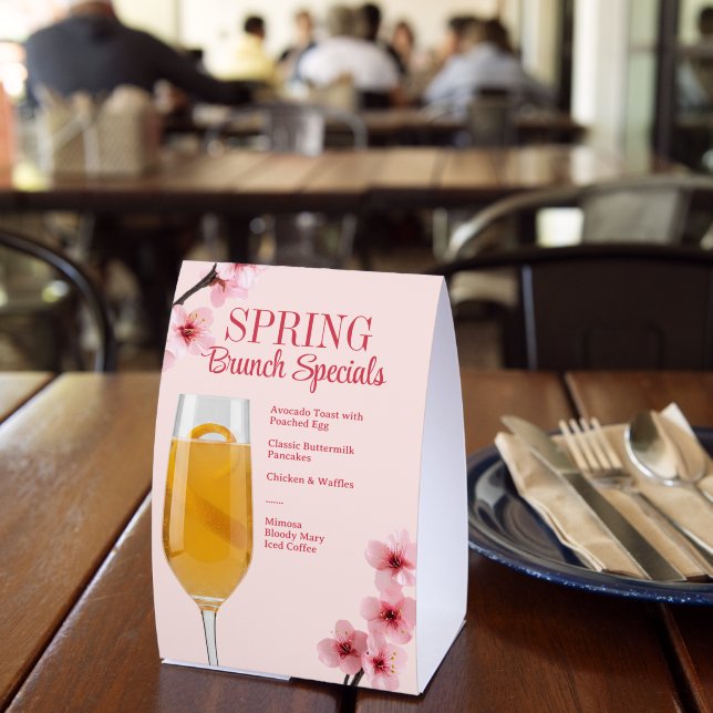 Spring Brunch Specials Food Beverage Paper Table Tent (Insitu(Restaurant))