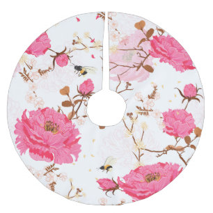 spring brushed polyester tree skirt
