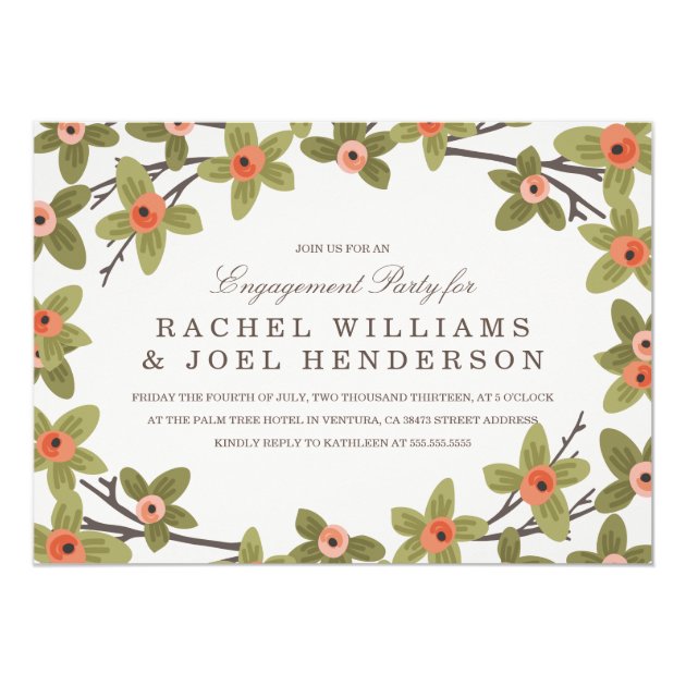 Spring Buds Engagement Party Invite