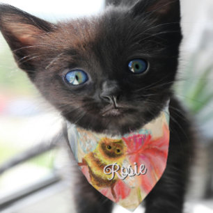 Spring Bumblebee Flower Pet Bandana Collar