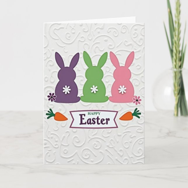 Spring Bunnies Celebration Card (Front)