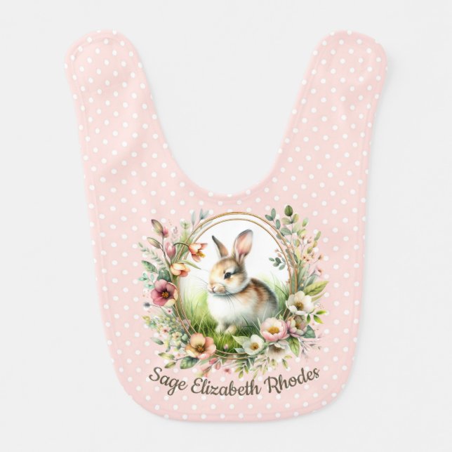 Spring Bunny Baby Bib (Front)
