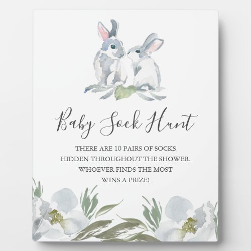 Spring Bunny Baby Shower Games Plaque