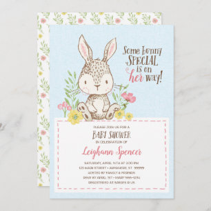 Spring Bunny Baby Shower Invitation