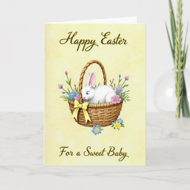 Spring Bunny Basket Card (Front)