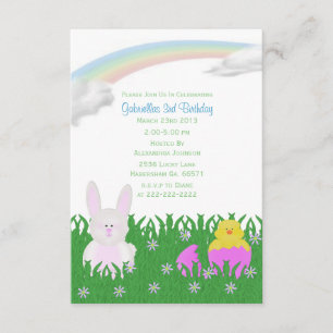 Spring Bunny Birthday Party Invitations