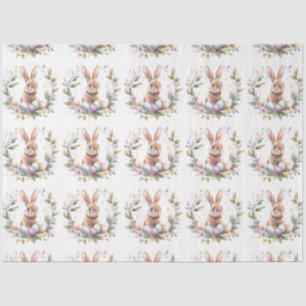 Spring Bunny Easter Eggs Wreath Tissue Paper