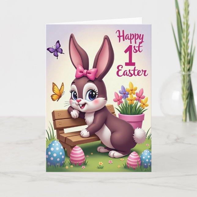 Spring Bunny First Year Card (Front)