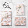 Spring Bunny Floral Easter Theme Wrapping Paper Sheets