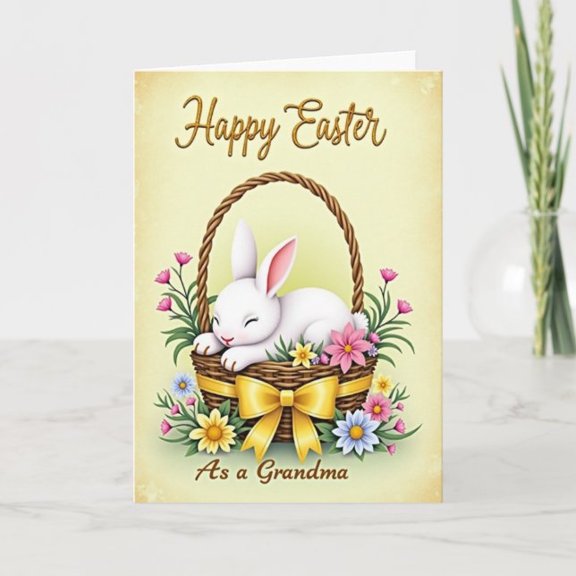 Spring Bunny Grandma Card (Front)