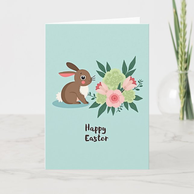 Spring Bunny Happy Easter Card (Front)