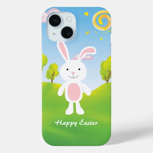 Spring Bunny Happy Easter iPhone 15 Case