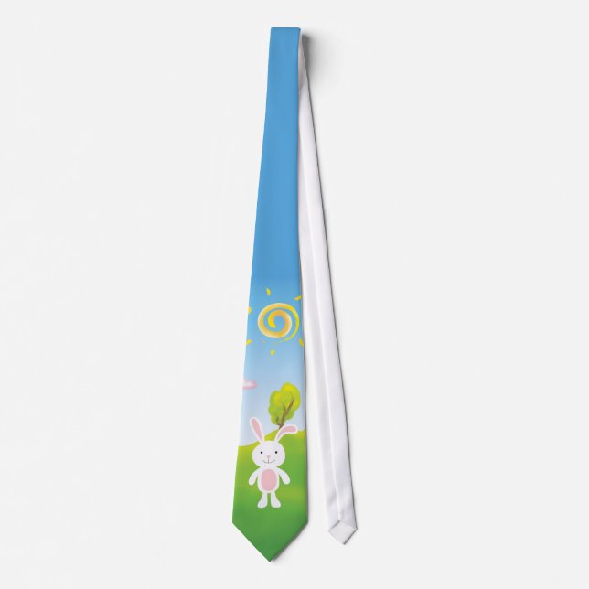 Spring Bunny Happy Easter Tie (Front)