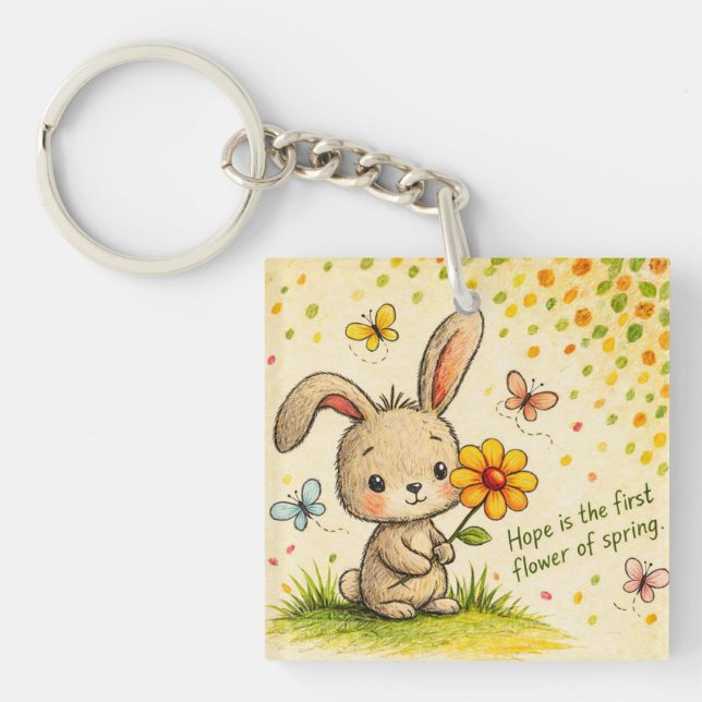 Spring Bunny Keychain (Front)