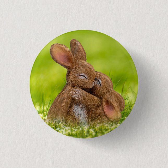 Spring Bunny Lovers Button (Front)