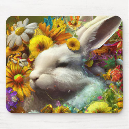 Spring Bunny Mouse Pad