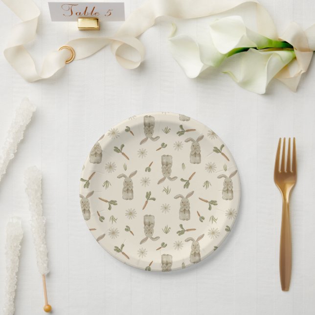 Spring Bunny  Paper Plate (Wedding)